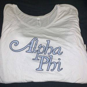 White alpha phi scoop neck
